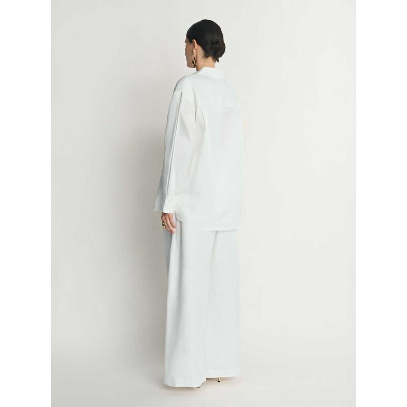 Veronika Maine Drapey Viscose Linen Relaxed Shirt image number 1